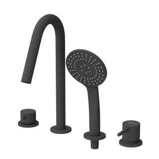 Смеситель на борт ванны Cezares LEAF-BVDM4-L-NOP черный матовый